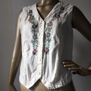 Boho Embroidered Sleeveless Top